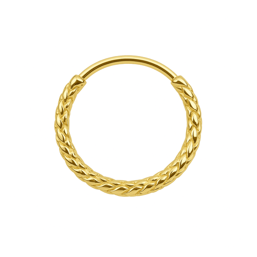 14K Gold Laser Cut Hinged Segment Hoop Ring