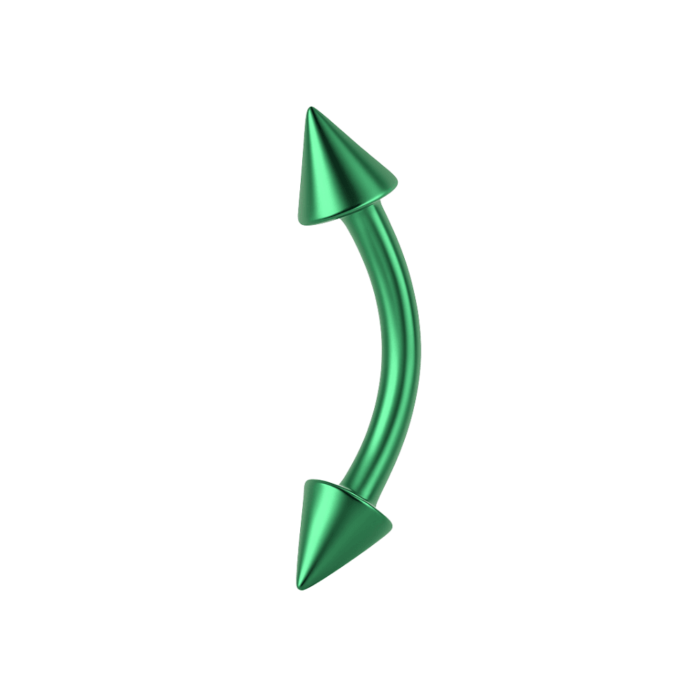 316L Surgical Steel Coloured Curved Bar with Cone