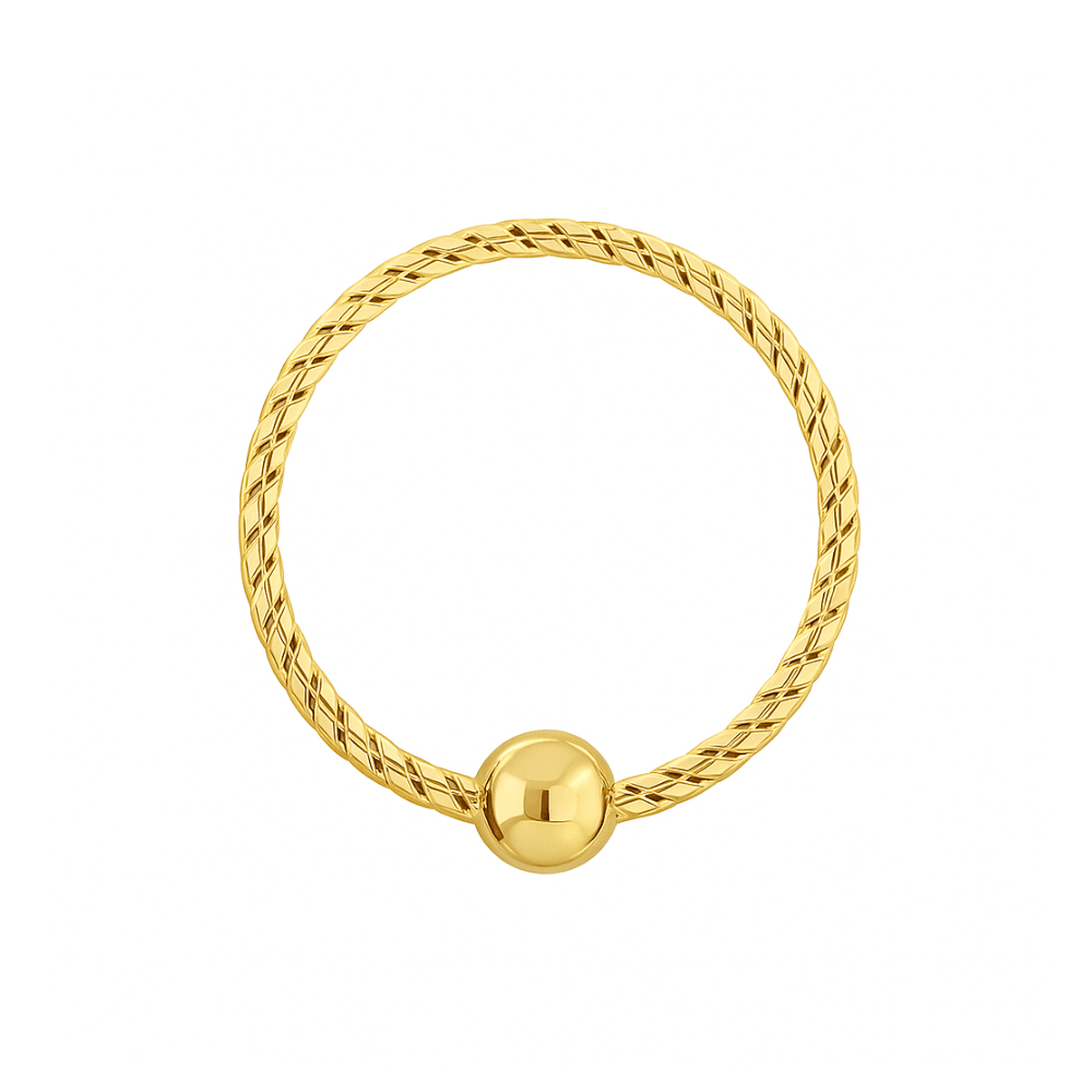 9K Gold Laser Cut BCR Nose Hoop Ring