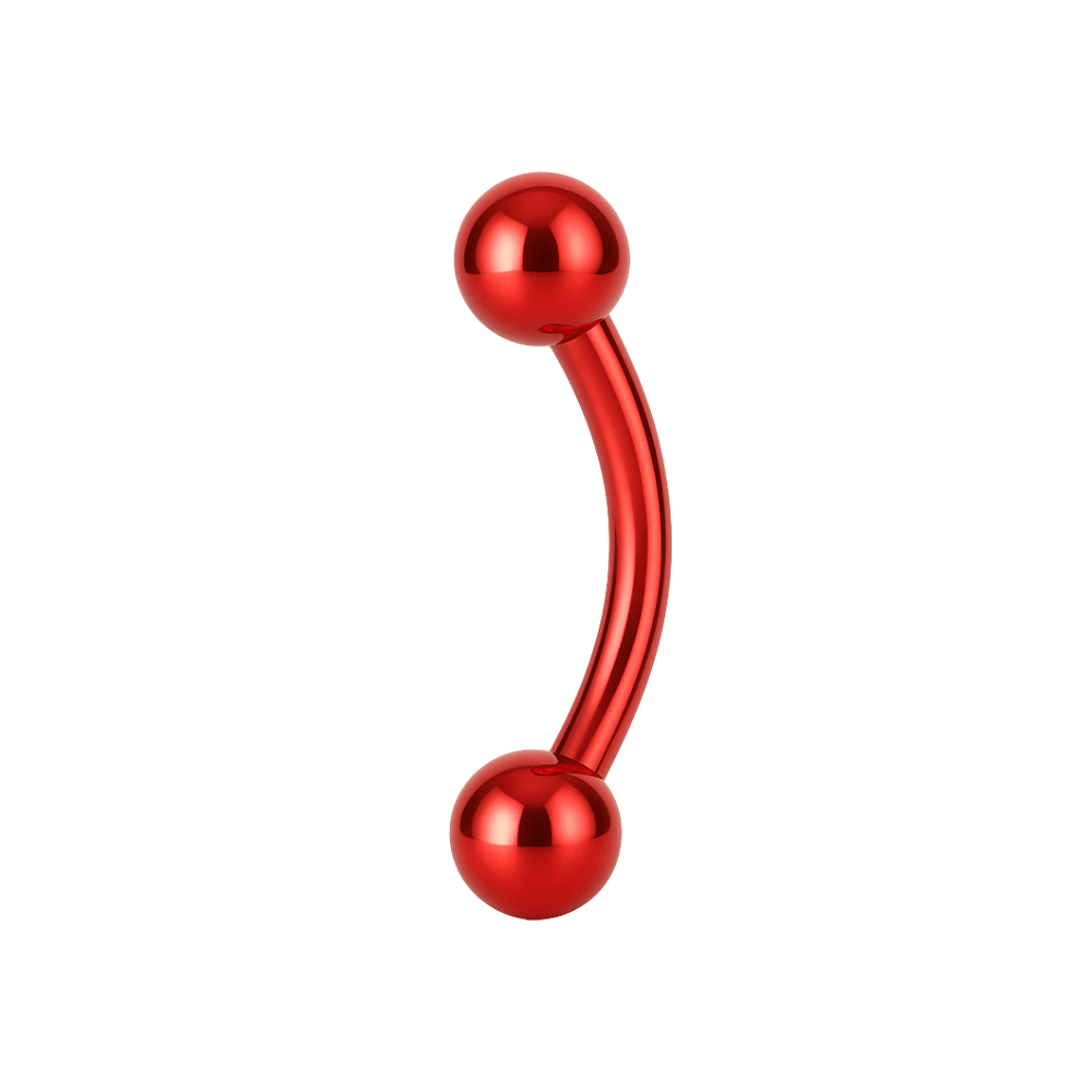 316L Surgical Steel Coloured Curved Bar With Ball