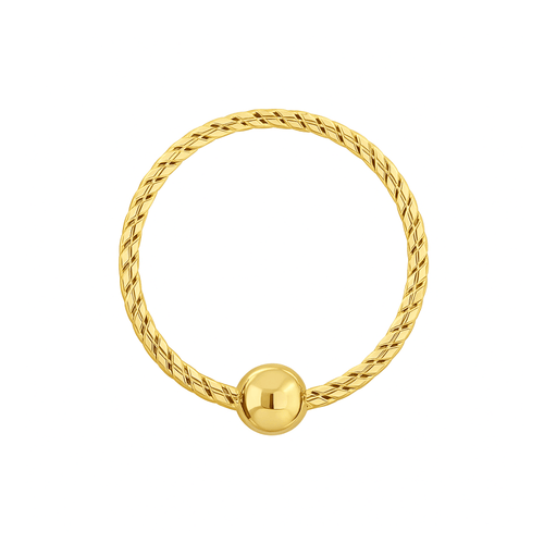 14K Gold Laser Cut BCR Nose Hoop Ring