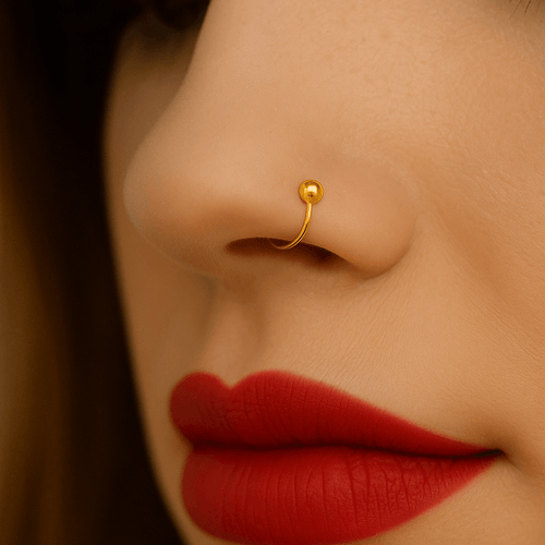14K Gold BCR Nose Hoop Ring