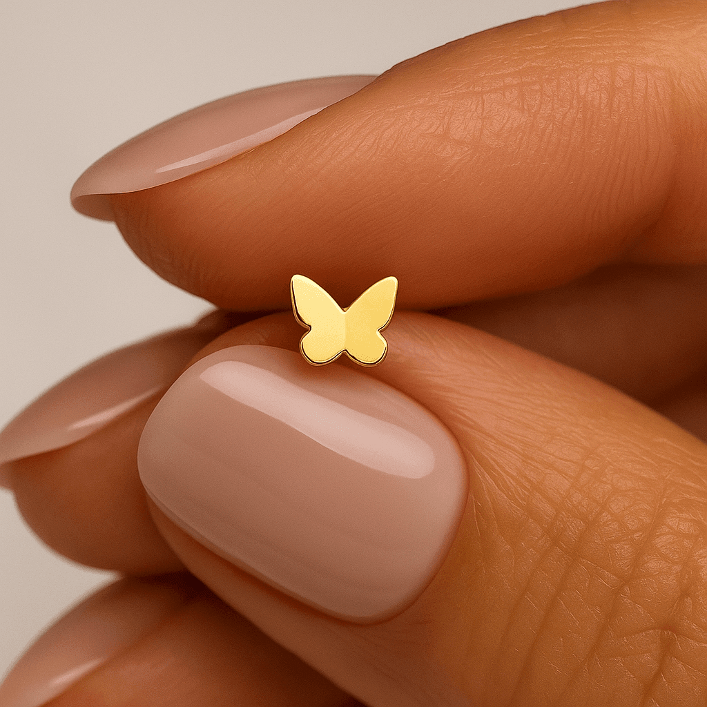 9K Gold Butterfly Design Nose Bone