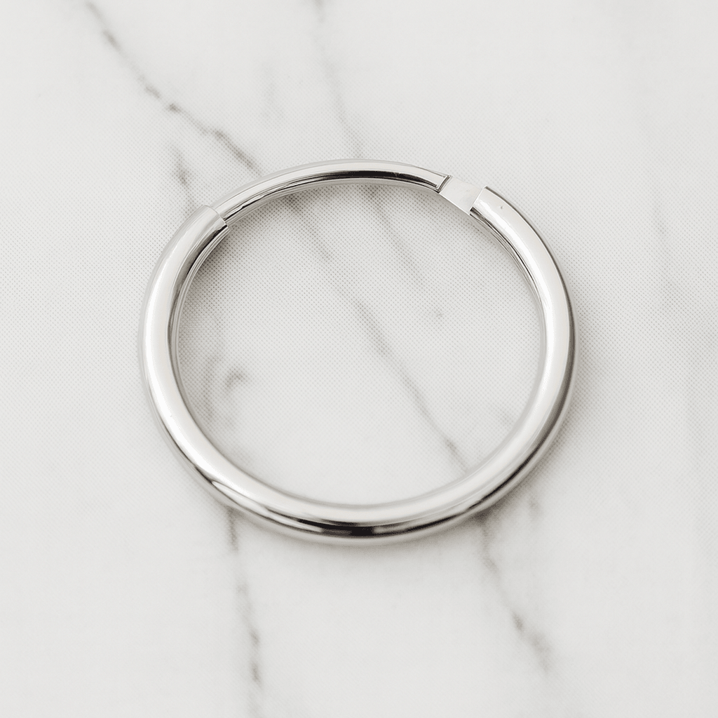 9K Gold Classic Hinged Segment Hoop Earrings Pair
