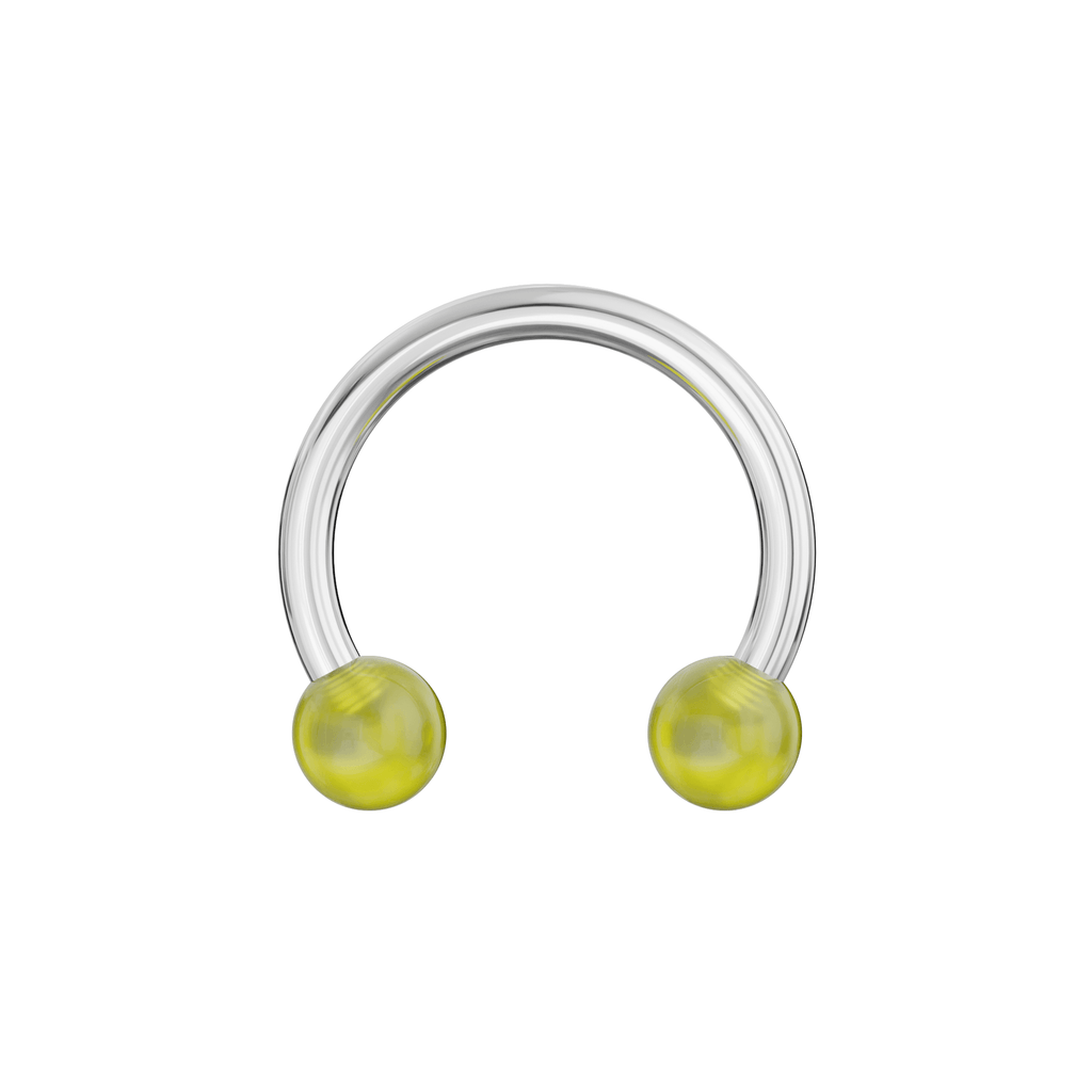 316L Surgical Steel Circular Barbell With Glossy UV Balls (Pack of 10)