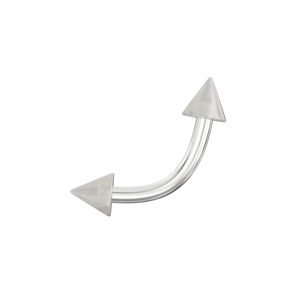 316L Surgical Steel Curved Bar with Wavy Stripes UV Cone (Pack of 10)