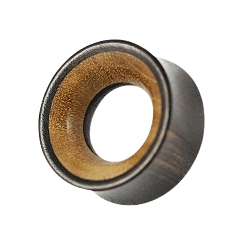 Organic Teak and Iron Wood Double Flared Ear Tunnel