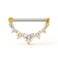 316L Surgical Steel Jewelled Heart Nipple Clicker Ring