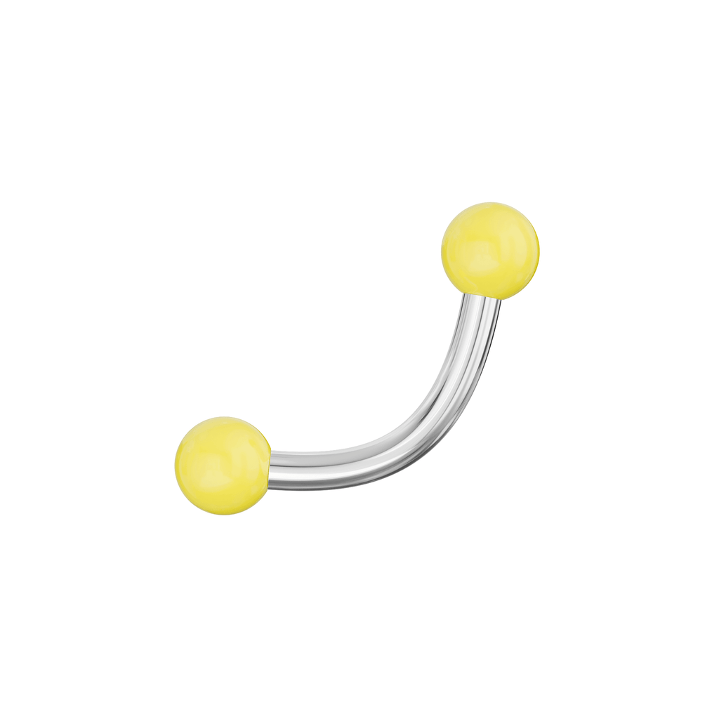 316L Surgical Steel Curved Bar with Basic UV Balls (Pack of 10)