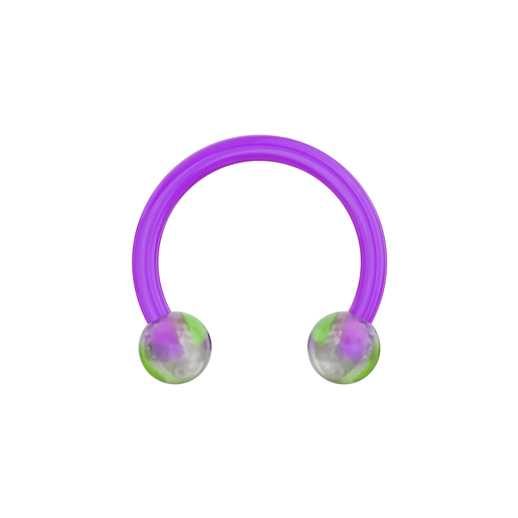 UV Circular Barbell With Marble UV Balls (Pack of 10)
