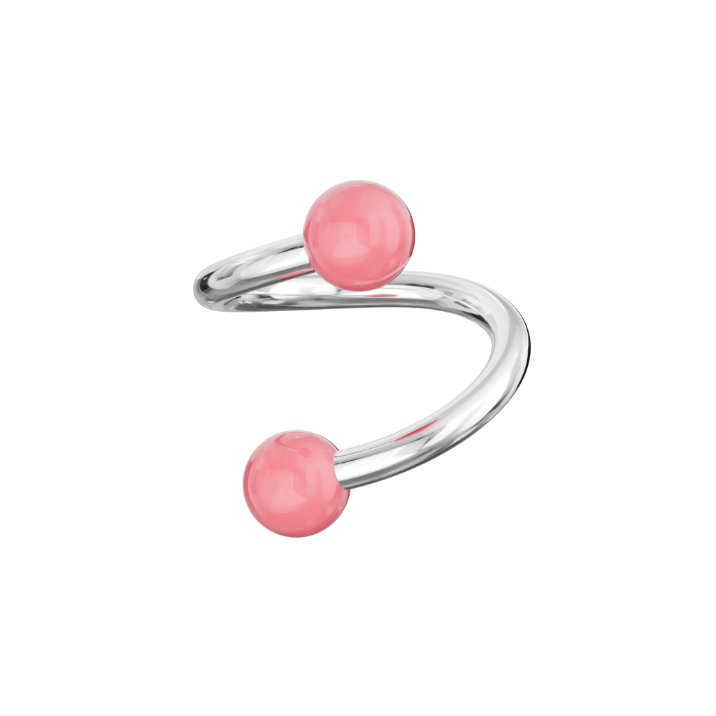 316L Surgical Steel Twisted Barbell With Pastel UV Balls (Pack of 10)