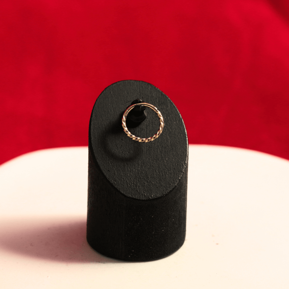 14K Gold Twisted 18G Hinged Segment Clicker Ring