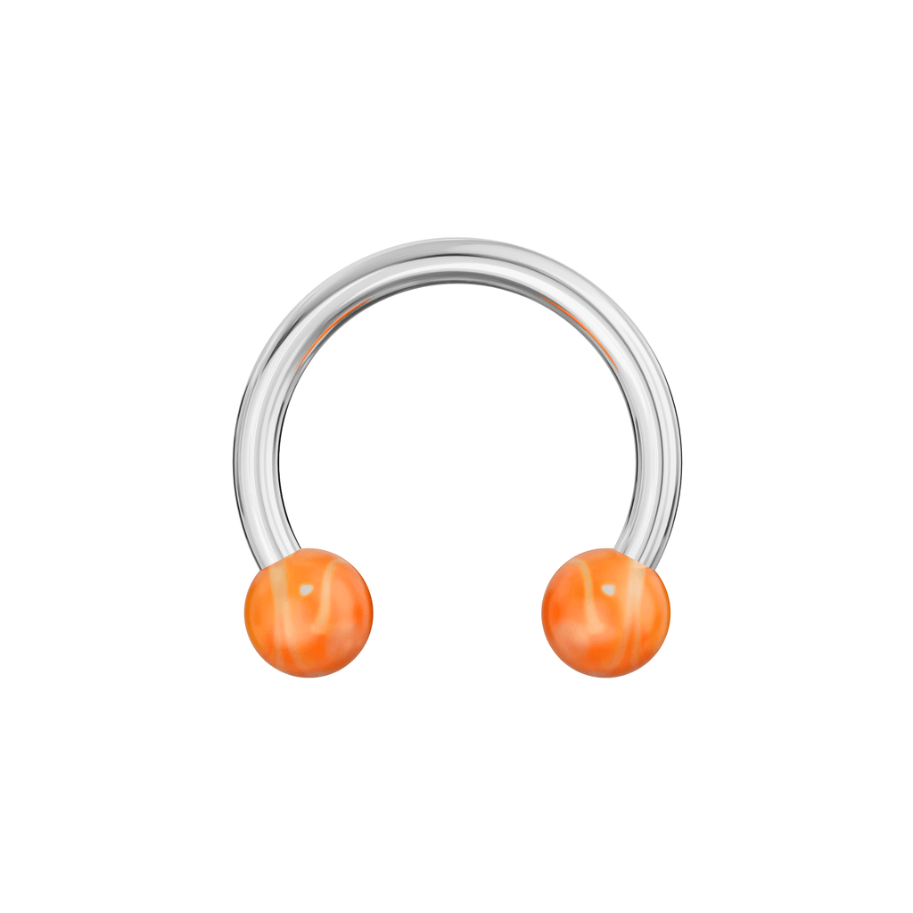 316L Surgical Steel Circular Barbell With Marble UV Balls (Pack of 10)