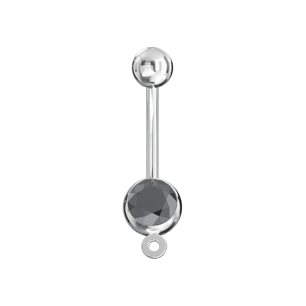 316L Surgical Steel Studded Hook Banana Belly Ring