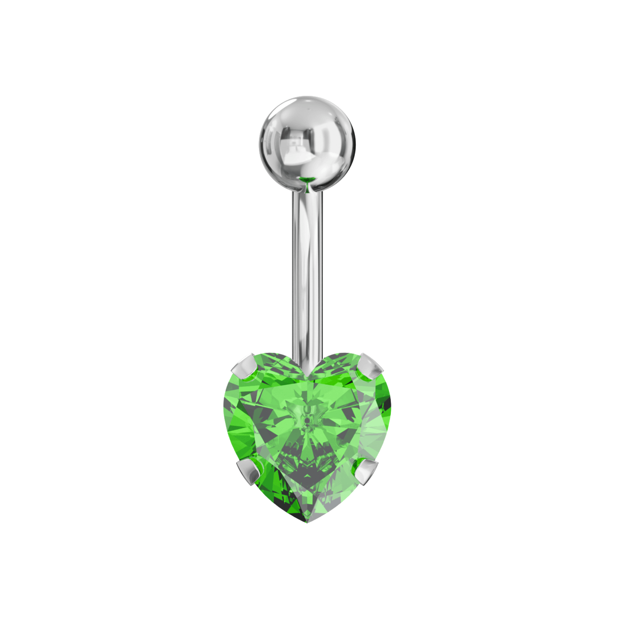 316L Surgical Steel Studded Heart Belly Ring