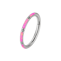 316L Surgical Steel Opal Studded Hinged Segment Clicker Ring