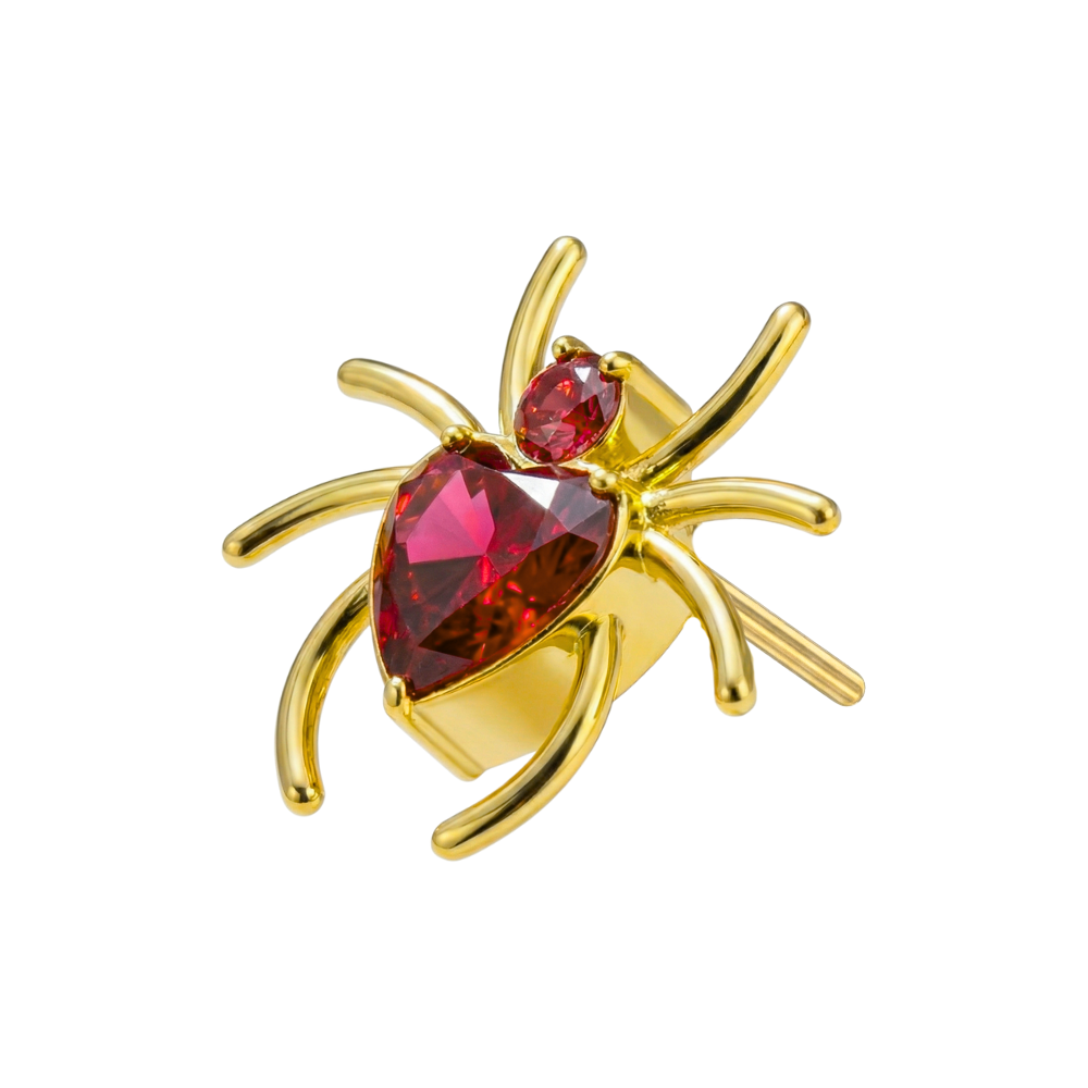 G23 Titanium Spider Heart Threadless Accessory Top