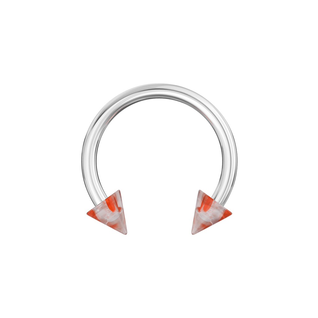 316L Surgical Steel Circular Barbell With Marble UV Cones (Pack of 10)