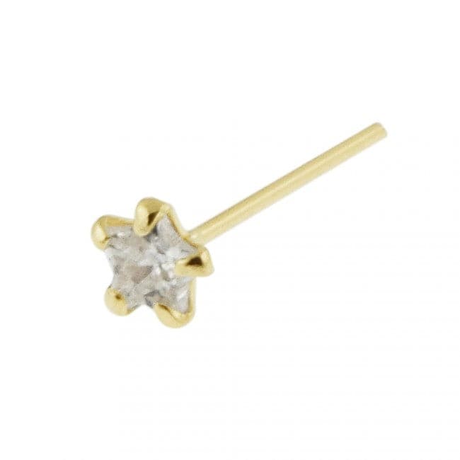 9K Gold Star CZ Jewelled Nose Stud