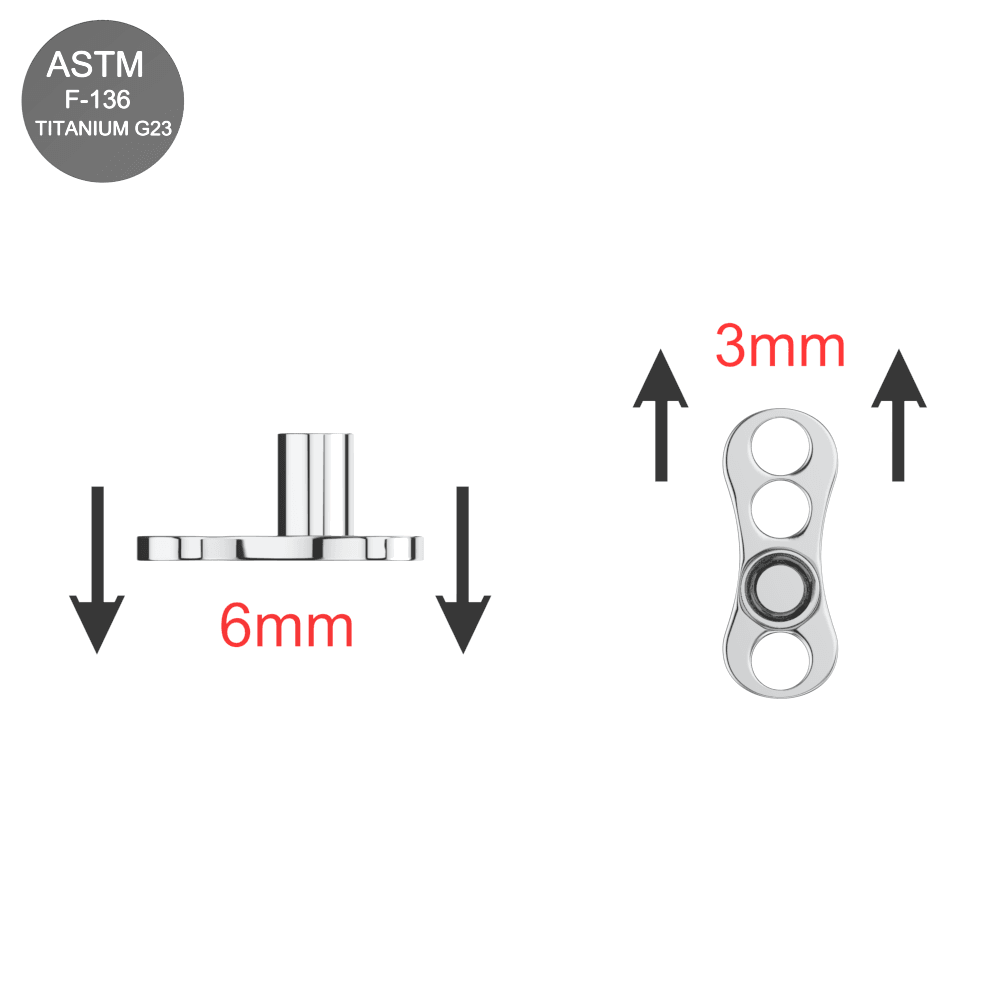 G23 Titanium Internally Threaded Dermal Anchor Base