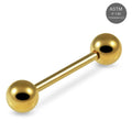 G23 Titanium Gold Anodised Straight Tongue Barbell with Ball