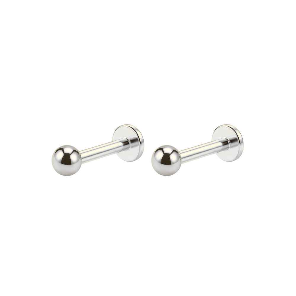 925 Sterling Silver Ball Top Labret Pair