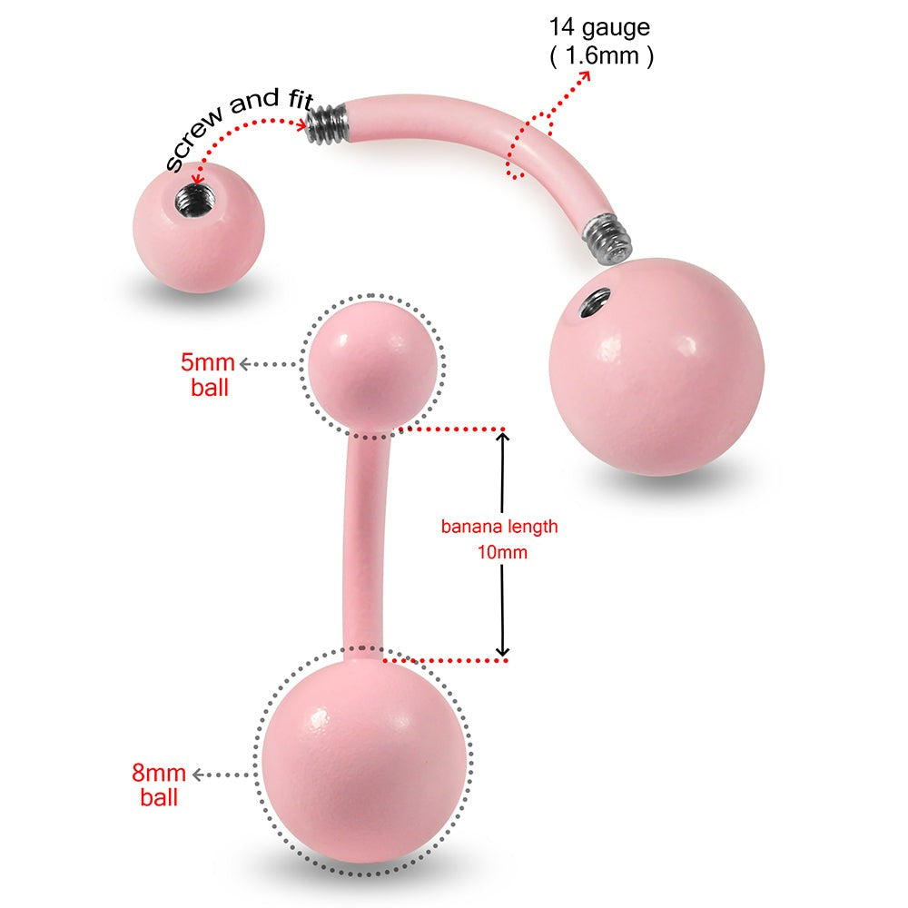 316L Surgical Steel Neon Belly Ring