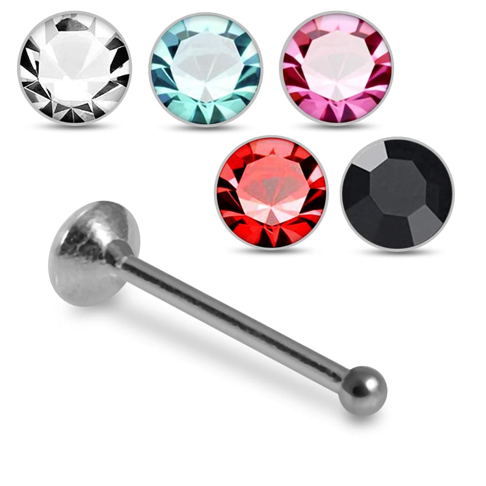 925 Sterling Silver 5pcs CZ Nose Bone Box