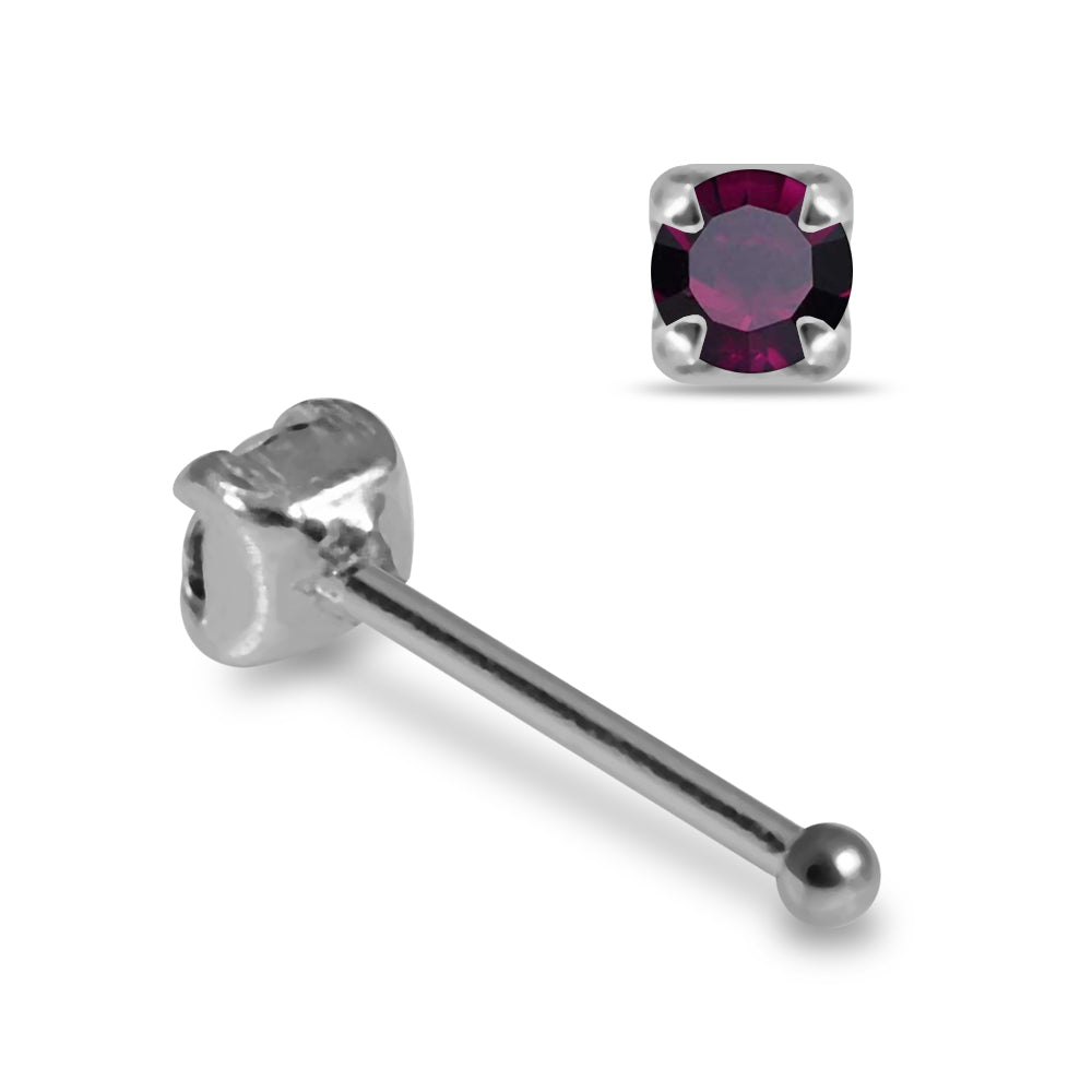 925 Sterling Silver 10pcs CZ Nose Bone Box
