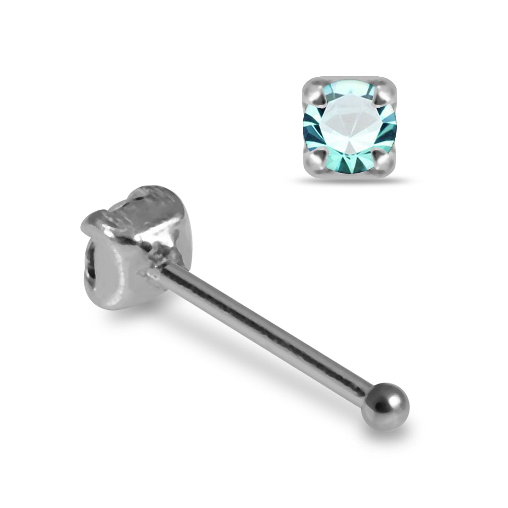 925 Sterling Silver 10pcs CZ Nose Bone Box