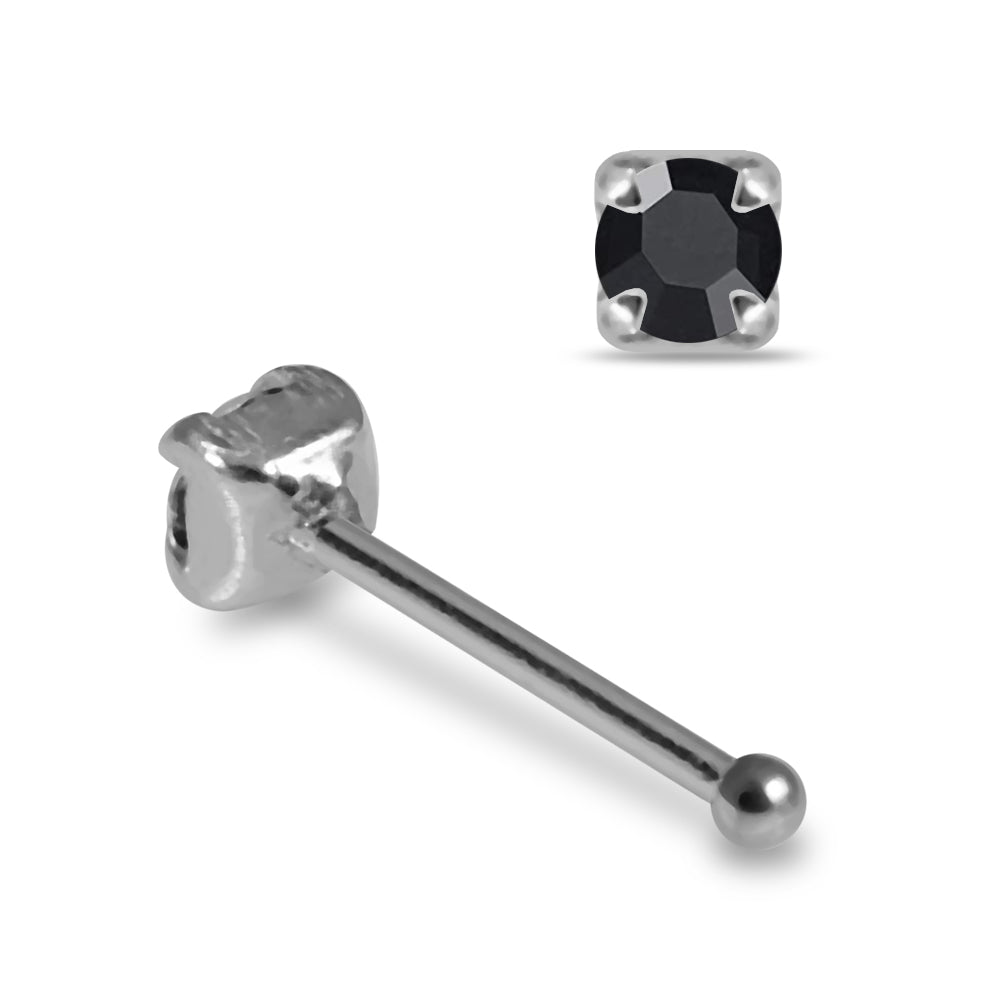 925 Sterling Silver 10pcs CZ Nose Bone Box