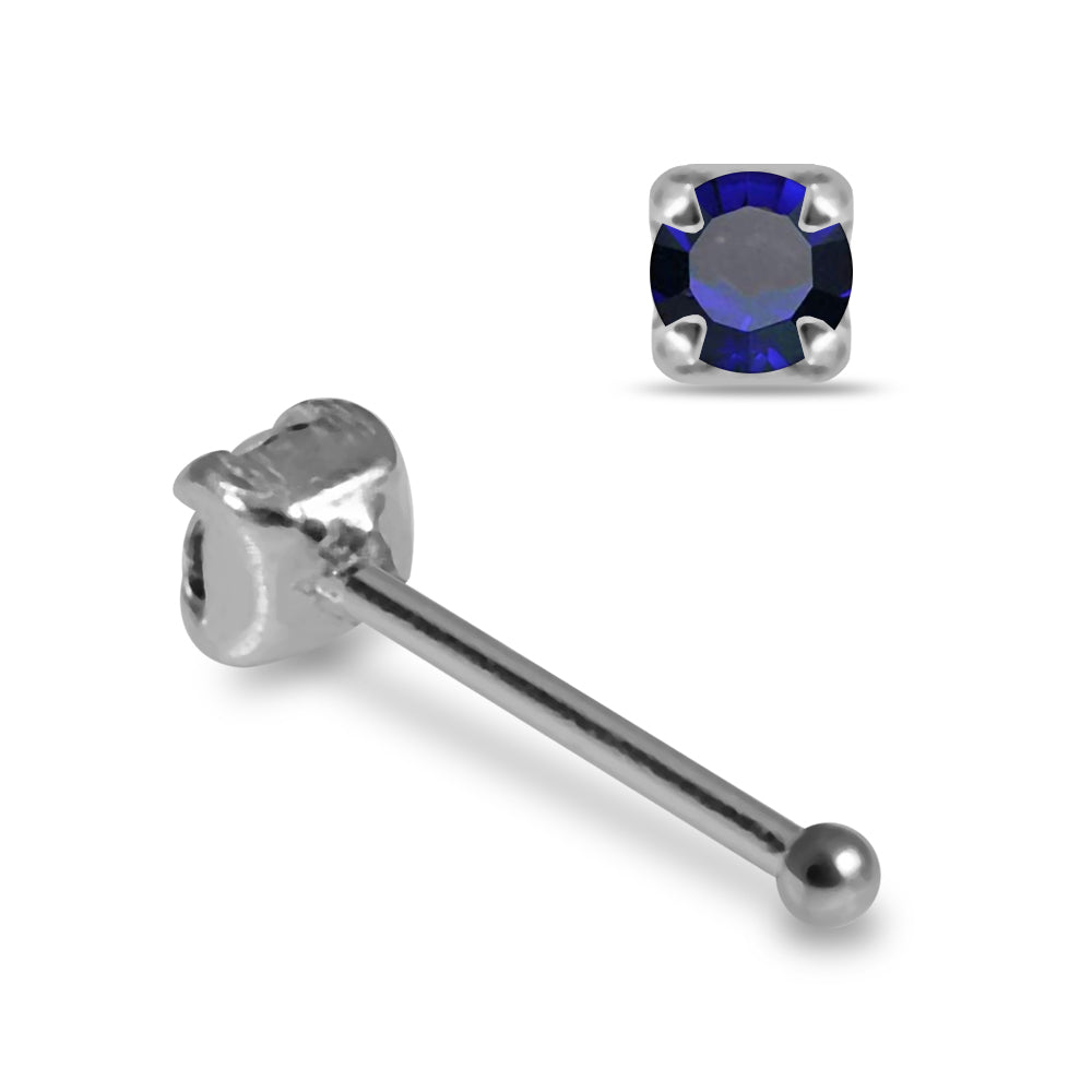 925 Sterling Silver 10pcs CZ Nose Bone Box