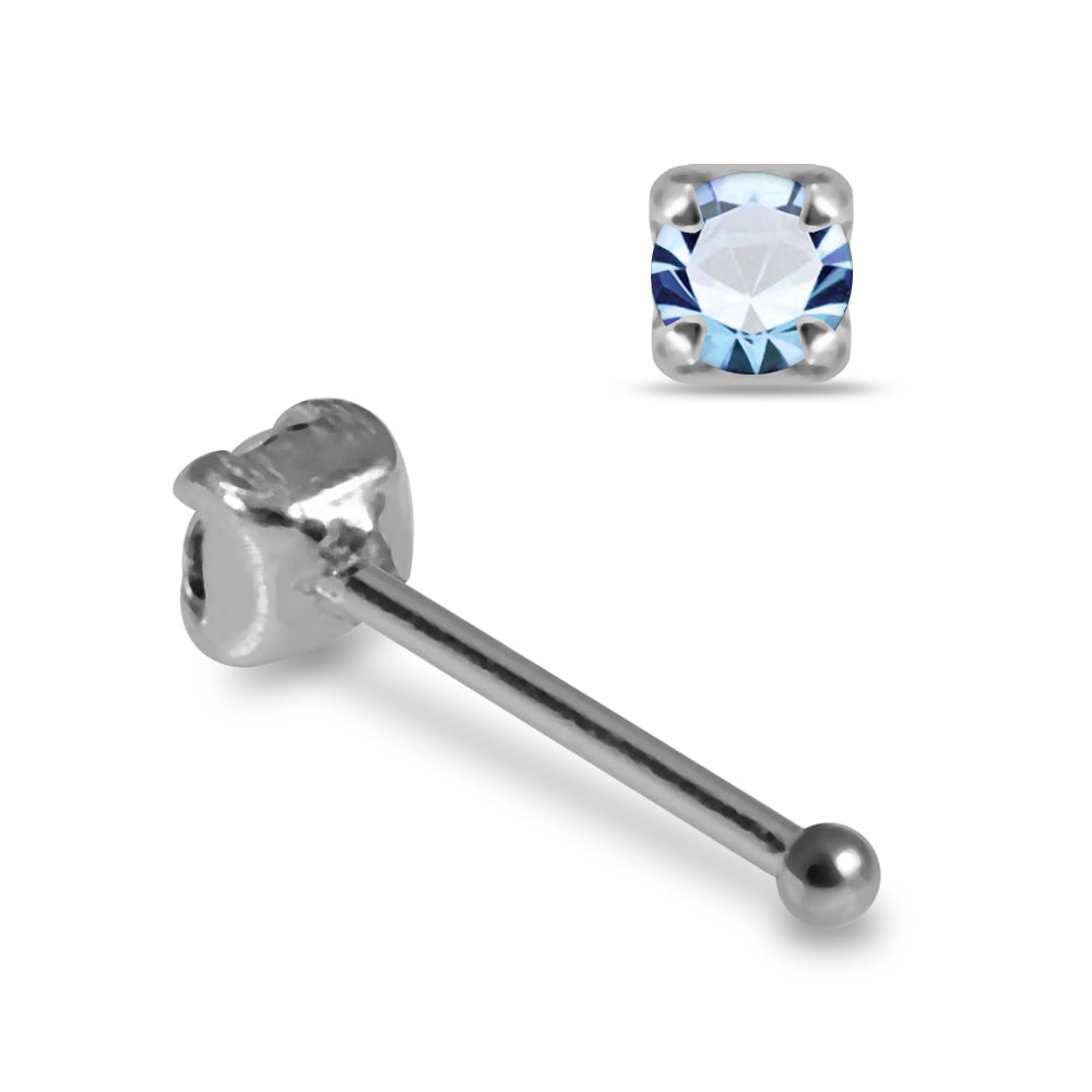 925 Sterling Silver 10pcs CZ Nose Bone Box