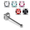 925 Sterling Silver 5pcs Round CZ Nose Bone Box