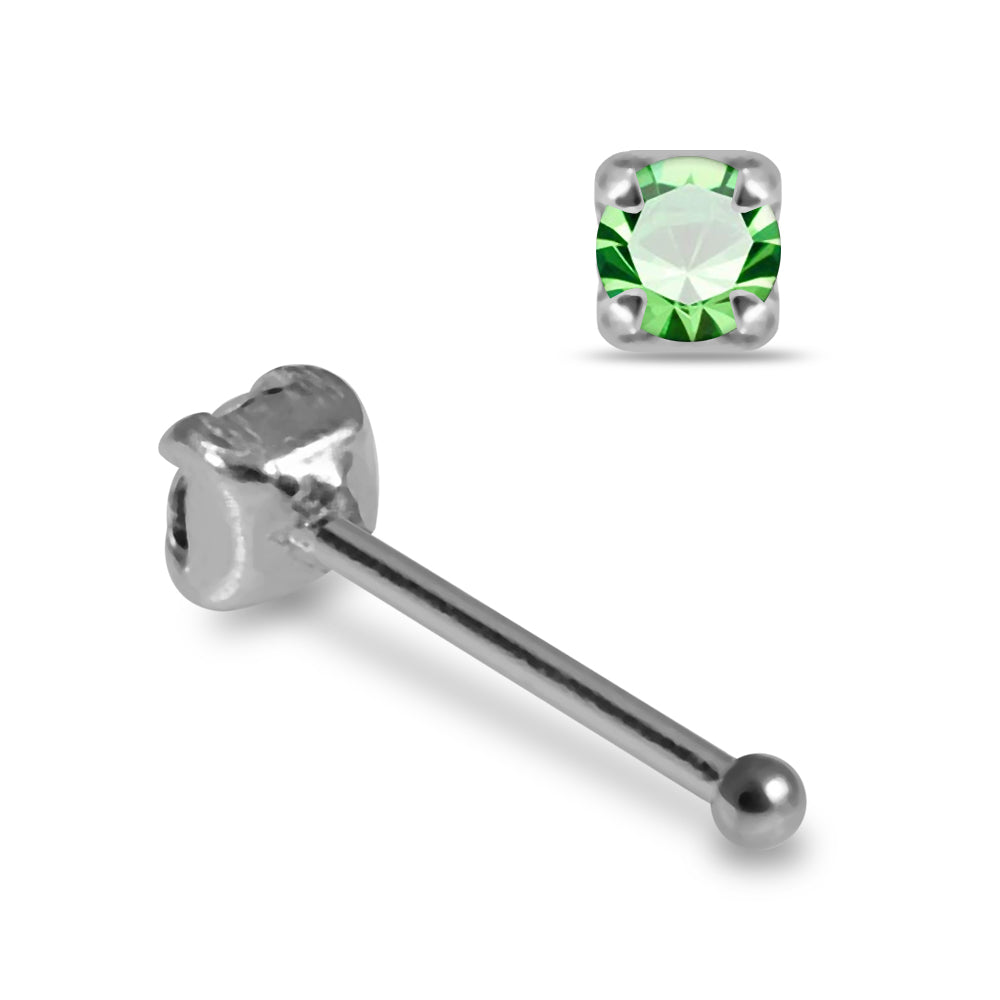 925 Sterling Silver 10pcs CZ Nose Bone Box