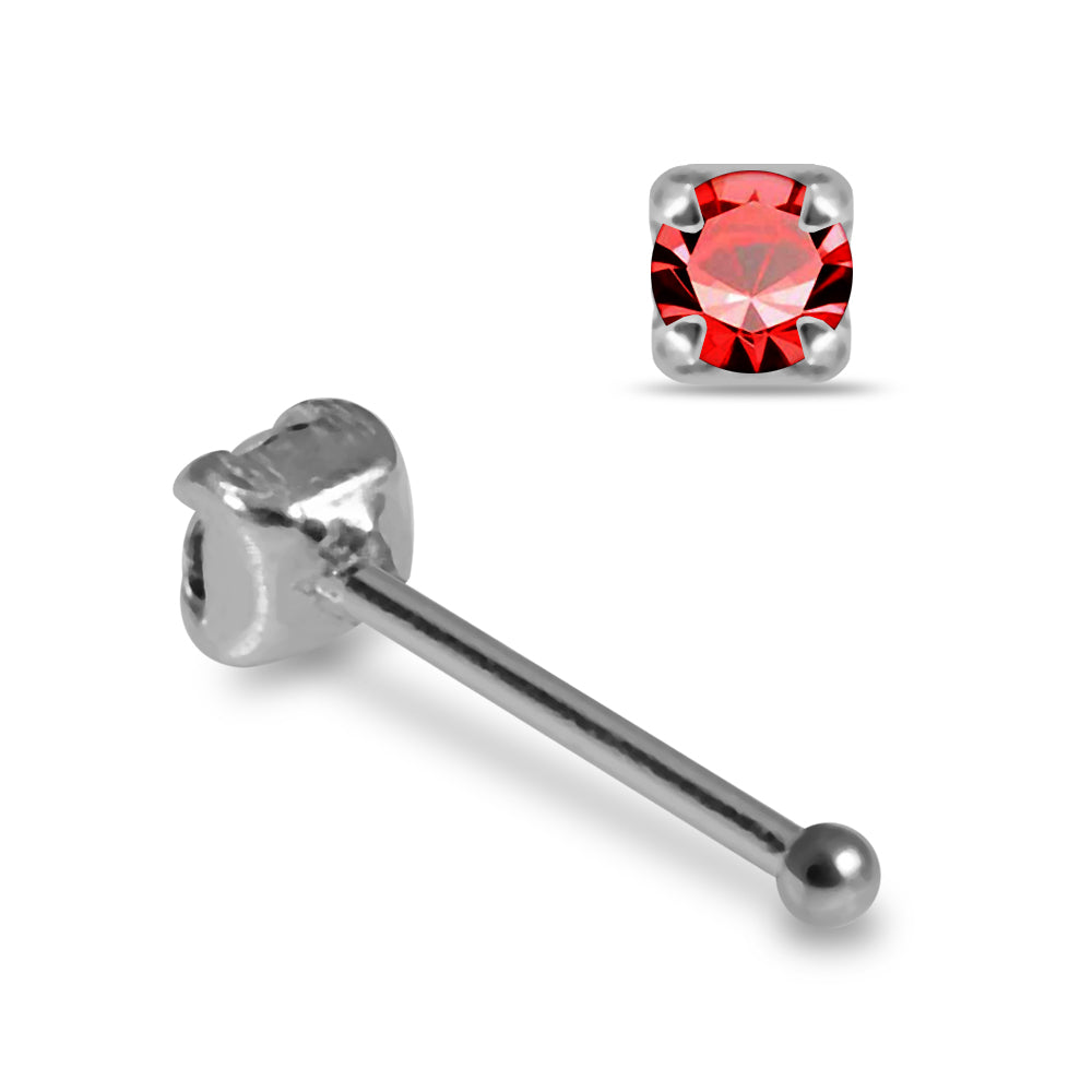 925 Sterling Silver 10pcs CZ Nose Bone Box