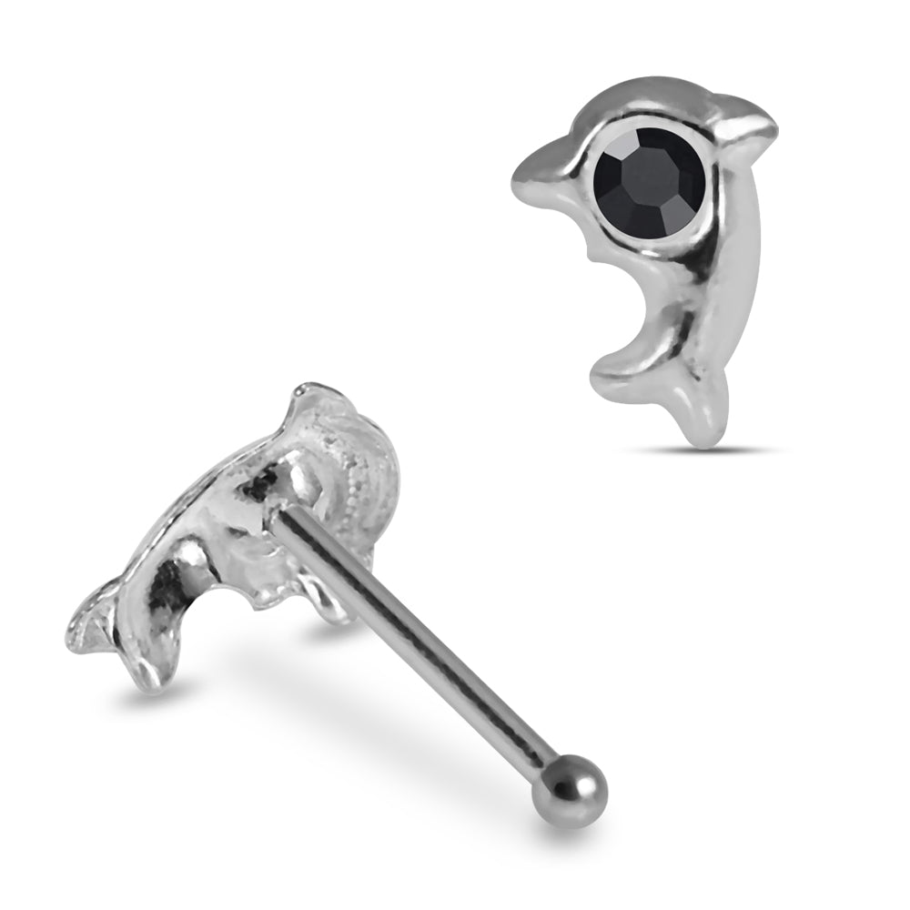 925 Sterling Silver 5pcs Jewelled Dolphin Nose Bone Box