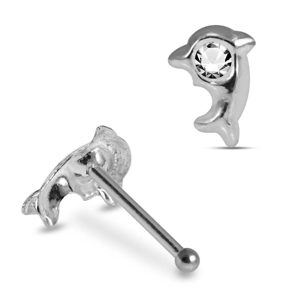 925 Sterling Silver 5pcs Jewelled Dolphin Nose Bone Box