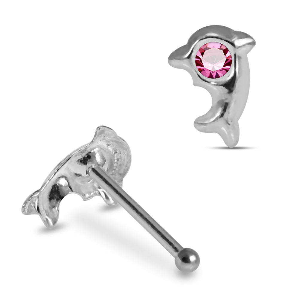 925 Sterling Silver 5pcs Jewelled Dolphin Nose Bone Box