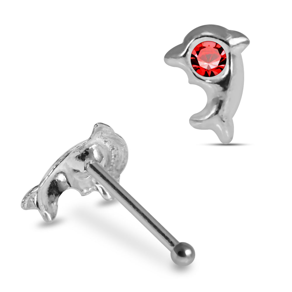 925 Sterling Silver 5pcs Jewelled Dolphin Nose Bone Box