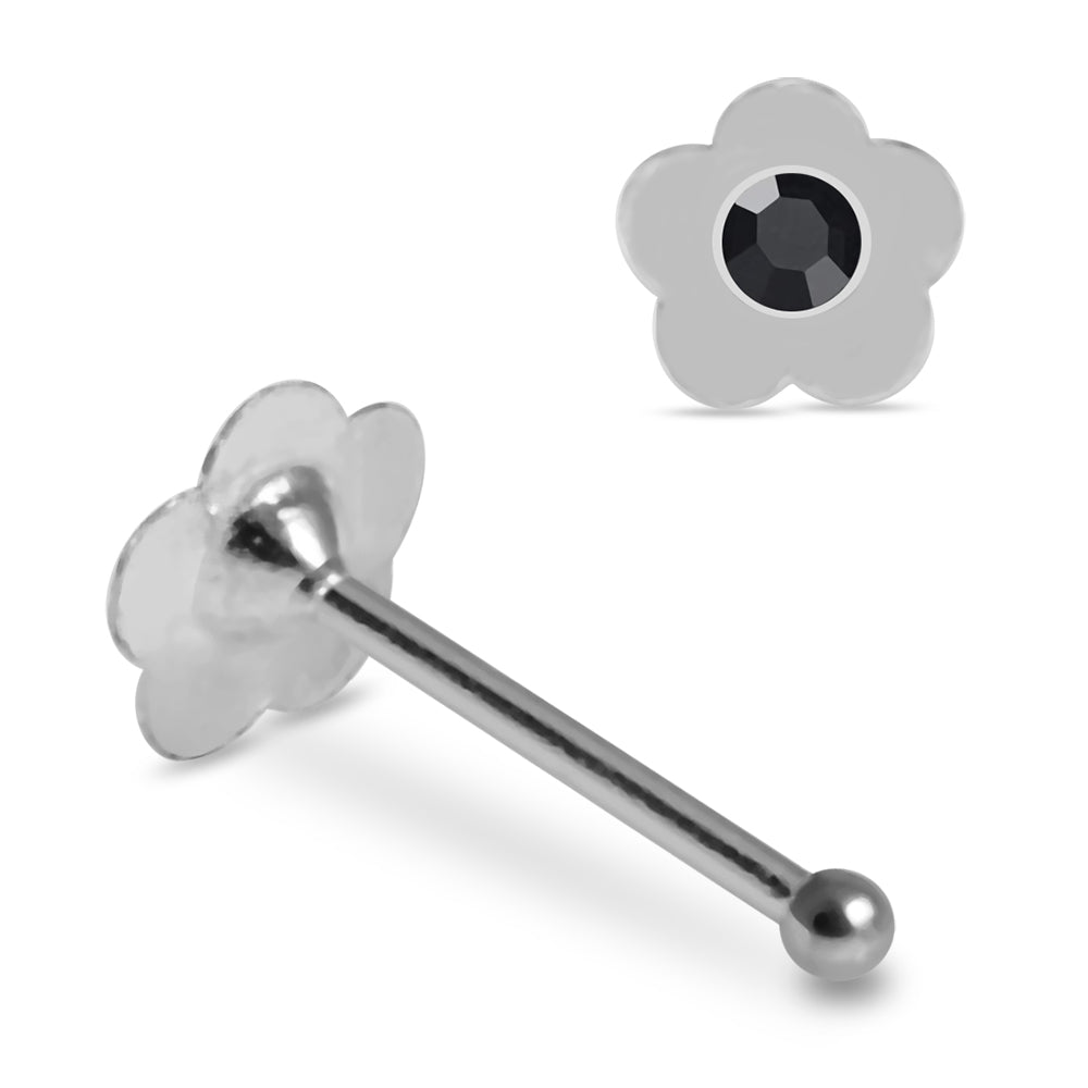 925 Sterling Silver 10pcs Jewelled Flower Nose Bone Box