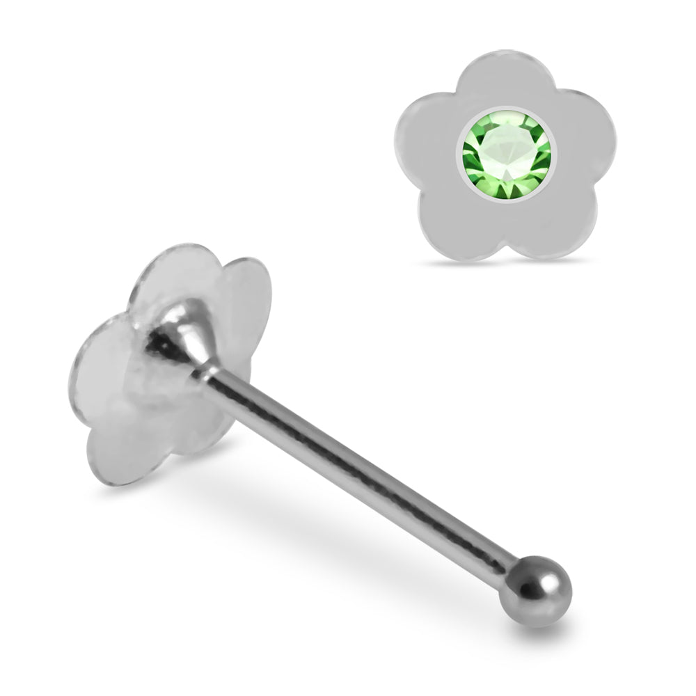 925 Sterling Silver 10pcs Jewelled Flower Nose Bone Box
