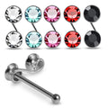 925 Sterling Silver 5pcs CZ Jewelled S Shape Nose Bone Box