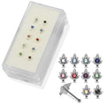 925 Sterling Silver 10pcs CZ Jewelled Marijuana Leaf Nose Bone Box