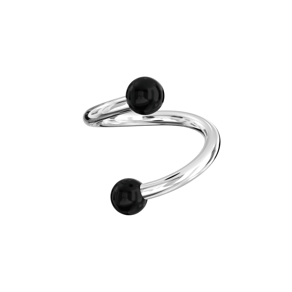 316L Surgical Steel Twisted Barbell with Anodised Ball