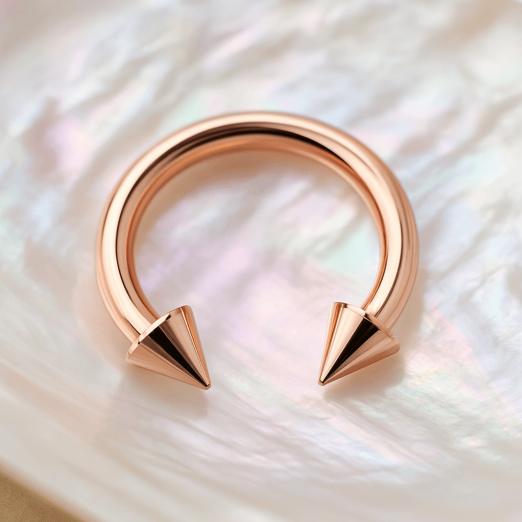316L Surgical Steel with Rose Gold Horseshoe Cone End