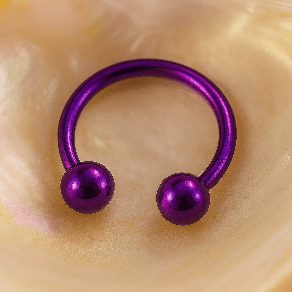 316L Surgical Steel Purple Horseshoe CBB with Ball