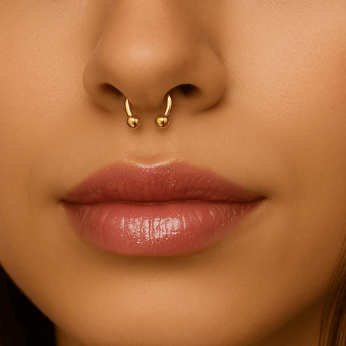 14K Gold Internally Threaded Circular Barbell