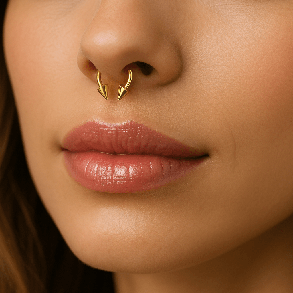 G23 Titanium Gold Anodised Circular Barbell with Cone