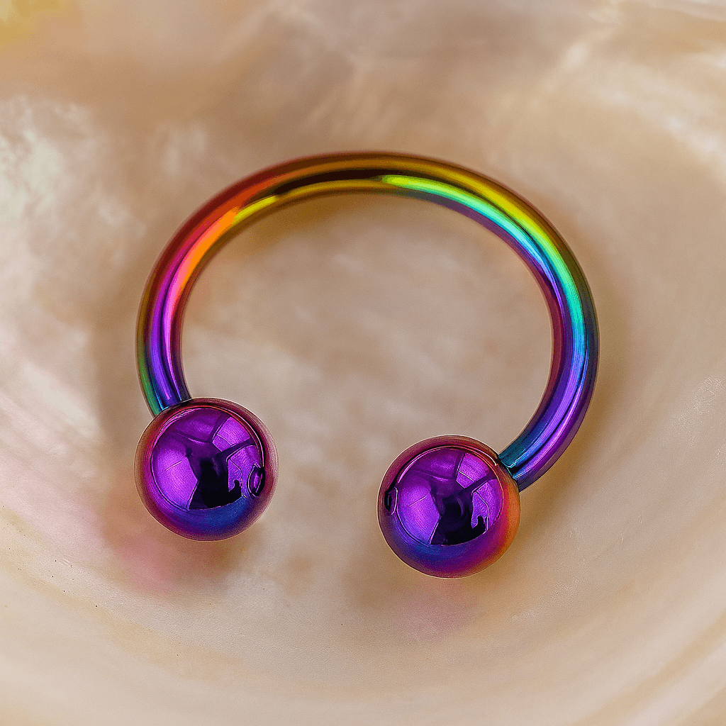 316L Surgical Steel Anodised Horseshoe CBB with Ball